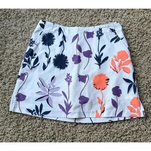 Lady Hagen Skort Size 4 White Floral 16" Pockets Golf Pickleball Tennis Active
